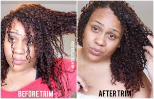 before and after trim natural hair